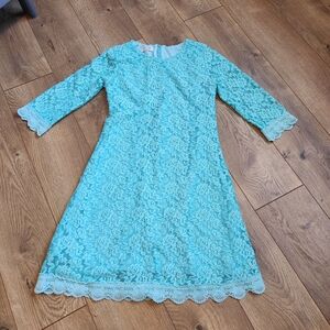 Elegant Blue Lace Kids Dress